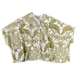 Rachel Zoe Green and White Patterned Shirt